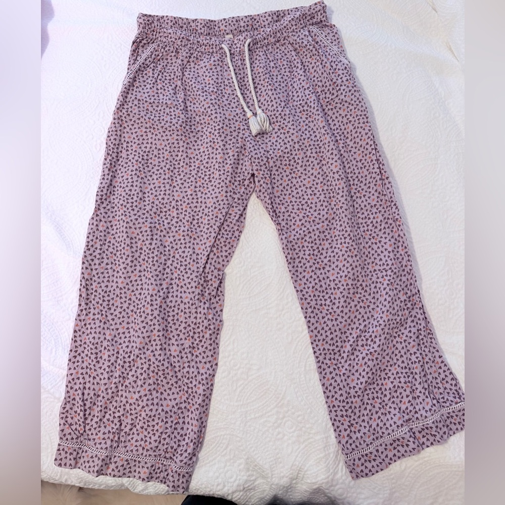 Pact Organic Cotton Purple Heart Pajama Pants size large